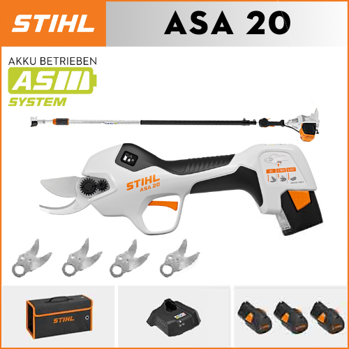 STIHL ASA20*1, batería de litio*3, caja de almacenamiento (37*20*11CM)*1, cabezal de corte*5, cargador*1, varilla telescópica de 30CM-50CM*4 (longitud de almacenamiento 30CM)  Talla: